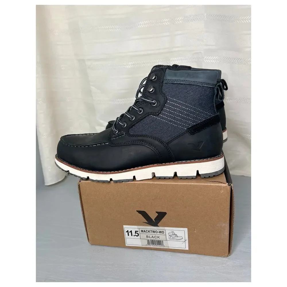 Territory Mack 2.0 Cap Moc Toe Ankle Boots Black Mens Sz 11.5 Wide